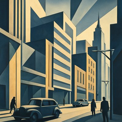 urban street with city activity