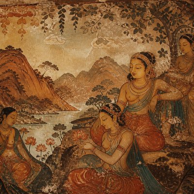 Ancient Indian Mural Art Style 2
