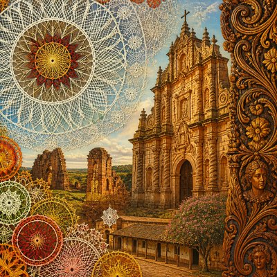 wide landscape with natural scenery — Paraguayan Art Style