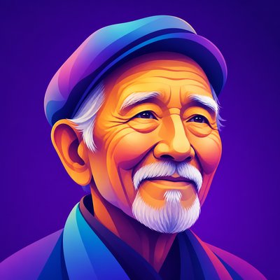 close-up portrait of an elderly person with expressive weathered features