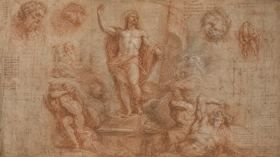 Michelangelo drawing of the resurrection of Christ