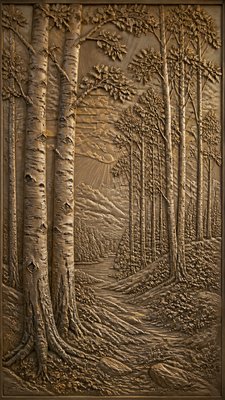 a serene birch forest in soft morning light, no people, no text