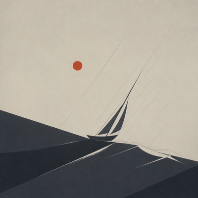 sailing ship on a stormy sea