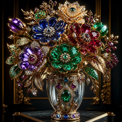 bouquet of flowers in a glass vase