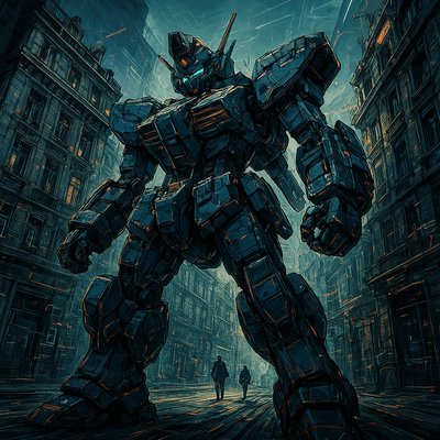 Mecha Anime Art Style Style Transfer Example