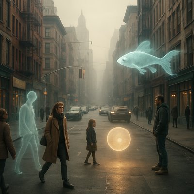 urban street with city activity