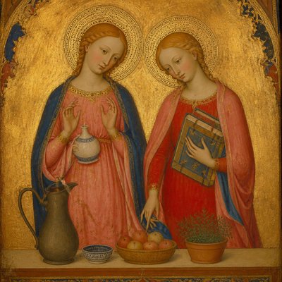 still life with everyday objects — Sienese Gothic Art Style