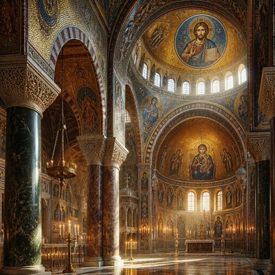 wide landscape with natural scenery — Byzantine Architecture