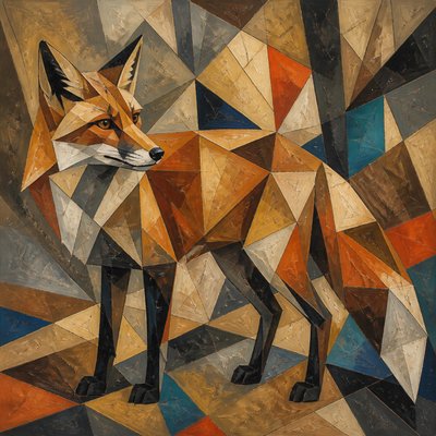 animal standing in natural pose — Cubist Modern Art Style