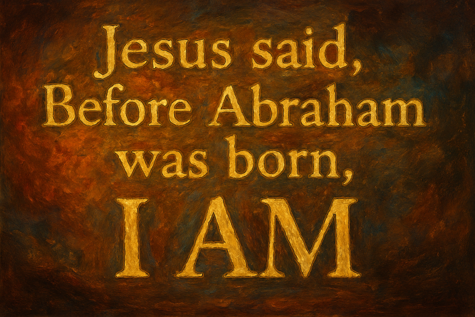 Fancy text: Jesus said, Before Abraham was born, I AM