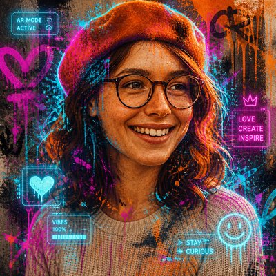 Augmented Reality Graffiti Style Transfer Example