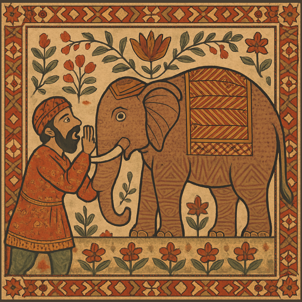 The first approached the elephant and happening to fall against his broad and study side at once began to bawl, God bless me but the elephant is very like a wall.