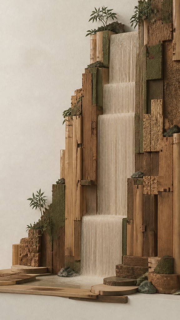 towering waterfall cascading down a cliff