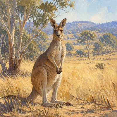 animal standing in natural pose — Heidelberg School Art Style