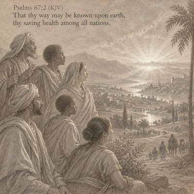 Psalms 67:2 (KJV)
That thy way may be known upon earth, thy saving health among all nations. (Do not depict the earth as a globe because this is not scriptural)


