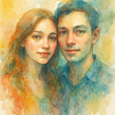 portrait of two people together