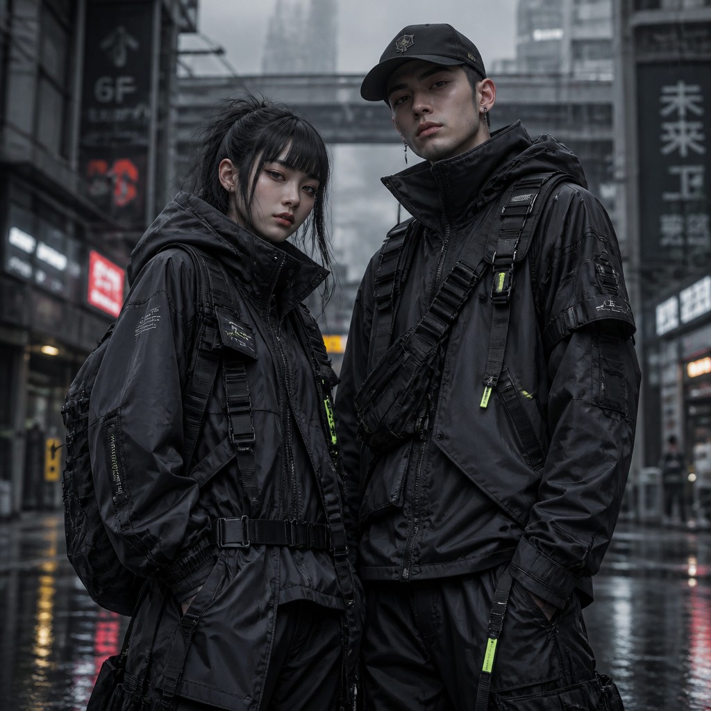 portrait of two people together — Techwear Fashion