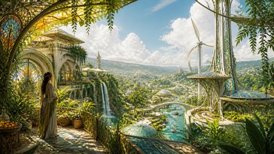 sweeping panoramic landscape with a dramatic sky