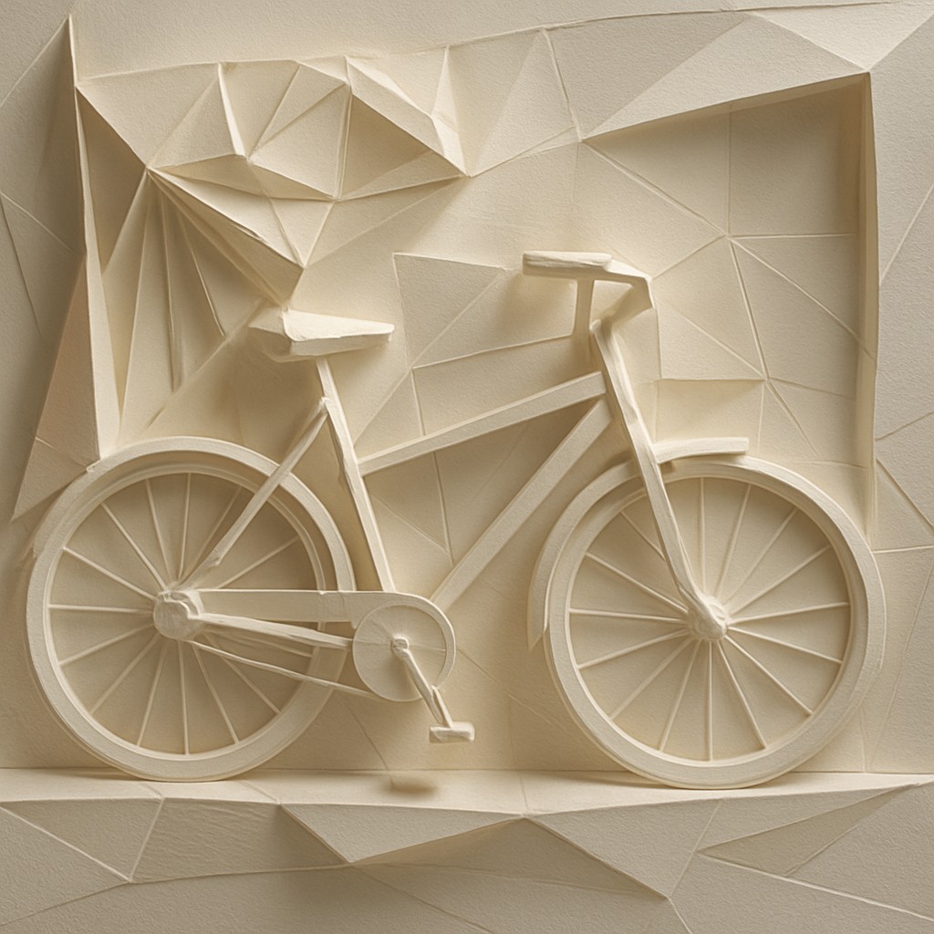 bicyle resting against a wall