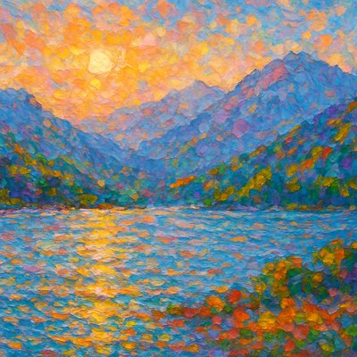 serene landscape with mountains and water