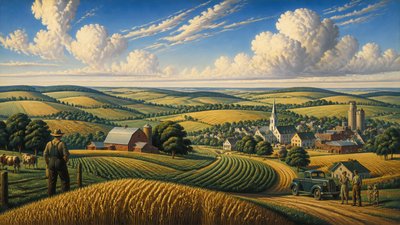 sweeping panoramic landscape with a dramatic sky