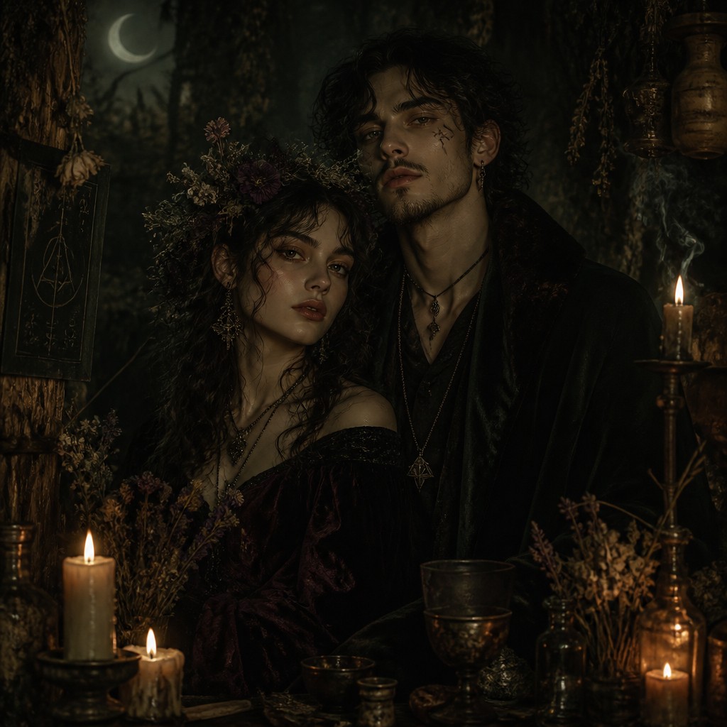 portrait of two people together — Witchcore Aesthetic