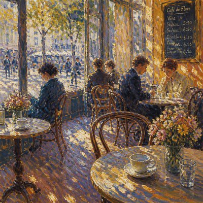 cozy cafe interior with warm lighting