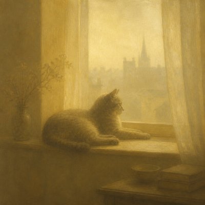 a cat lounging in a sunlit window
