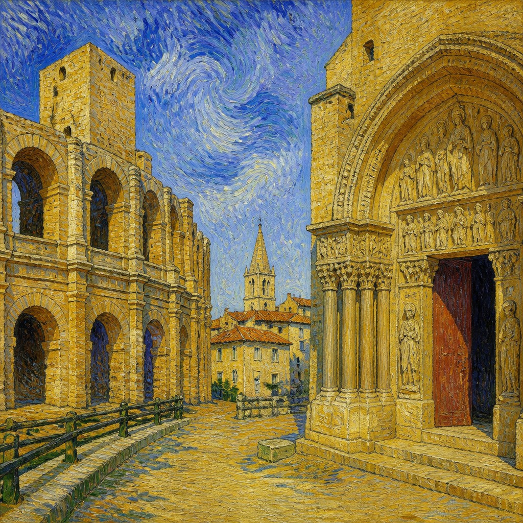 wide landscape with natural scenery — Arles Art Style