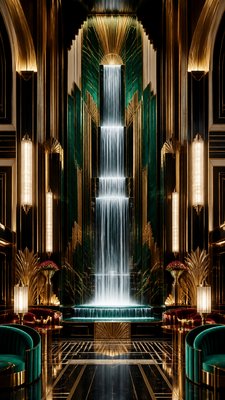 towering waterfall cascading down a cliff