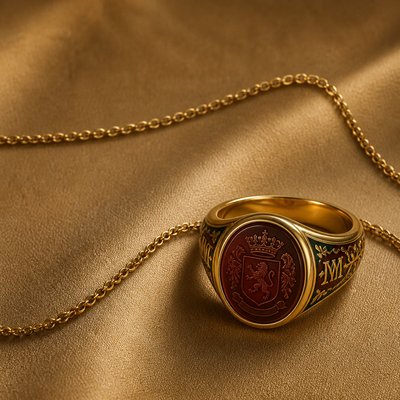 Signet & Heraldic Jewelry Design Style Transfer Example