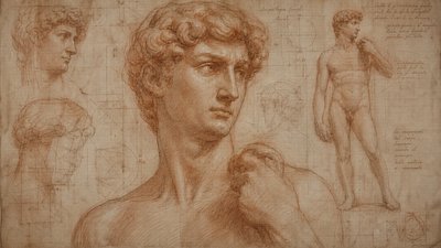 Michelangelo drawing of David