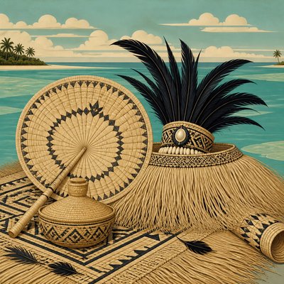 still life with everyday objects — Nauruan Art Style