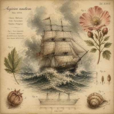 sailing ship on a stormy sea