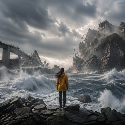 Create without words “So we will never fear even if every structure of support were to crumble away. We will not fear even when the earth quakes and shakes, moving mountains and casting them into the sea.” (Psalms 46:2, TPT)
