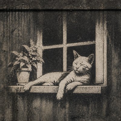 a cat lounging in a sunlit window