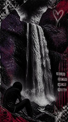 towering waterfall cascading down a cliff