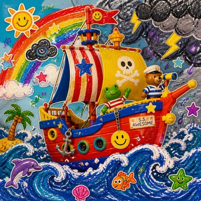 sailing ship on a stormy sea