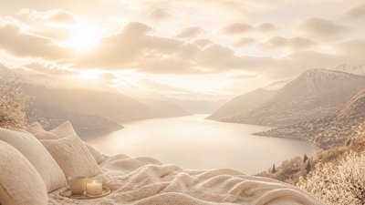 sweeping panoramic landscape with a dramatic sky