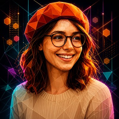 Digital Geometric Art Style Transfer Example