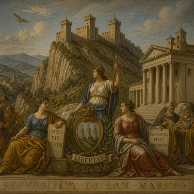 wide landscape with natural scenery — Sammarinese Art Style
