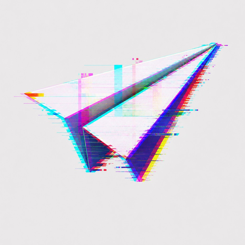 a paper plane, clean minimal composition on a plain background, no text