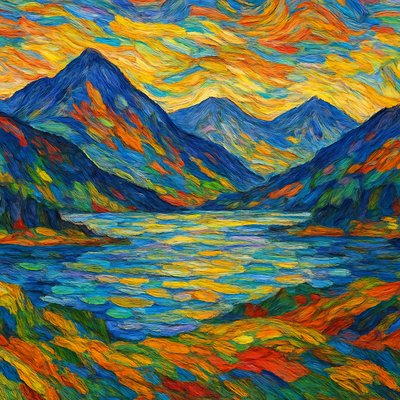 serene landscape with mountains and water