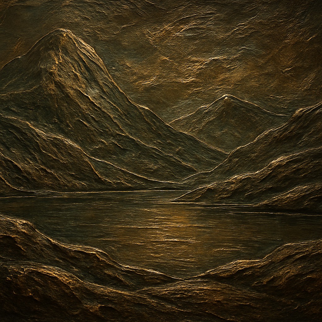 serene landscape with mountains and water