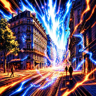 Shounen Power-Up Aura Portrait Style Transfer Example