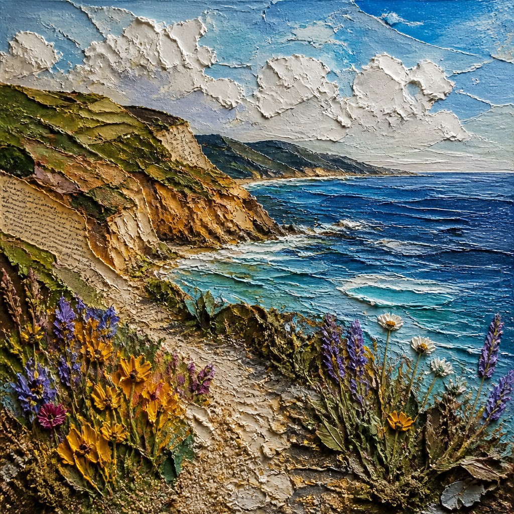 wide landscape with natural scenery — Actual Texture Art Style