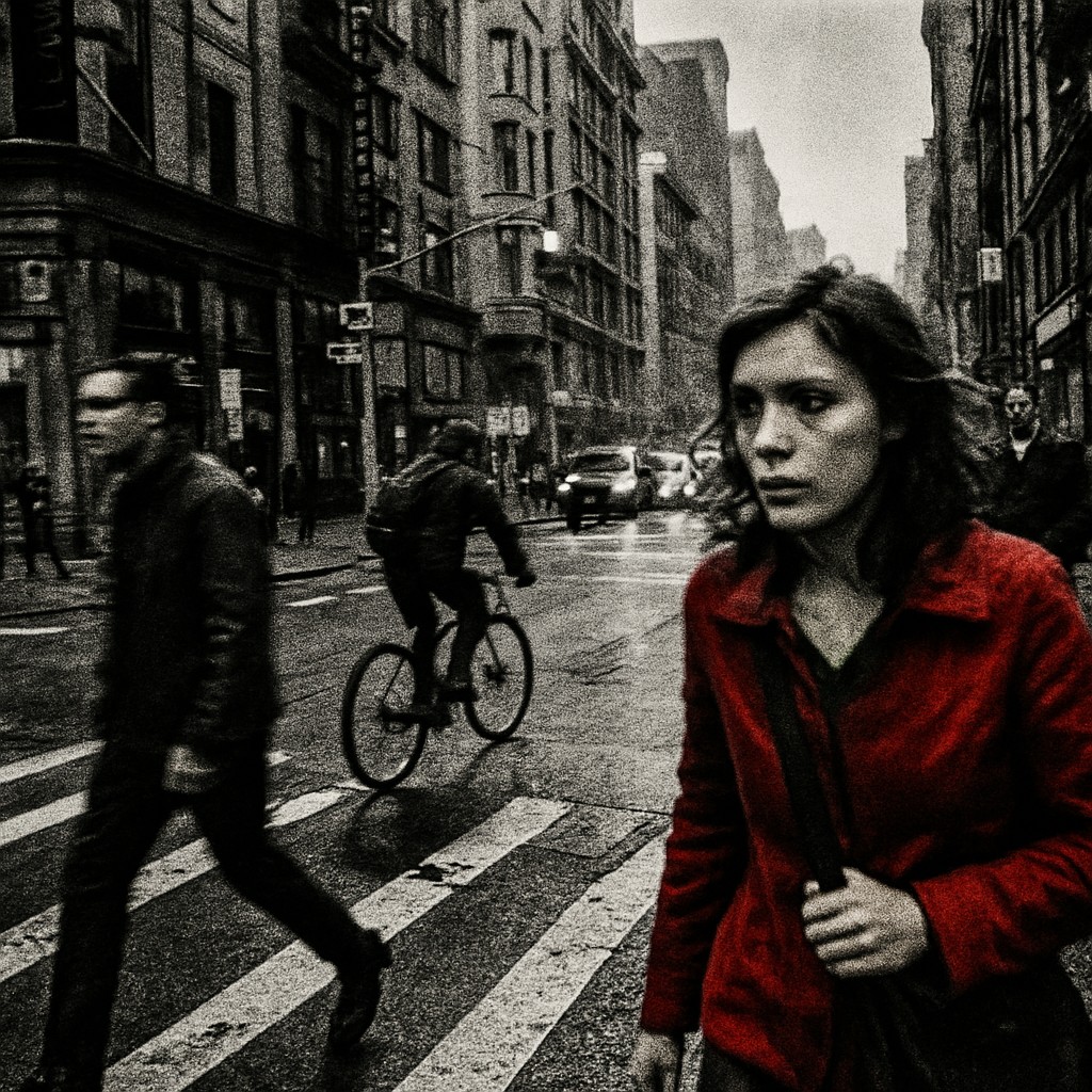 urban street with city activity