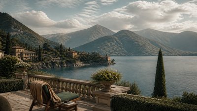 sweeping panoramic landscape with a dramatic sky
