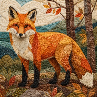 animal standing in natural pose — Quilt Art Style