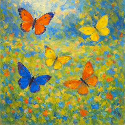 a field of butterflies